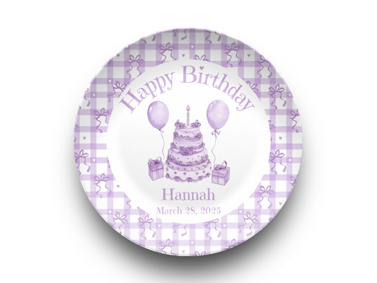 Purple Coquette Birthday Plate
