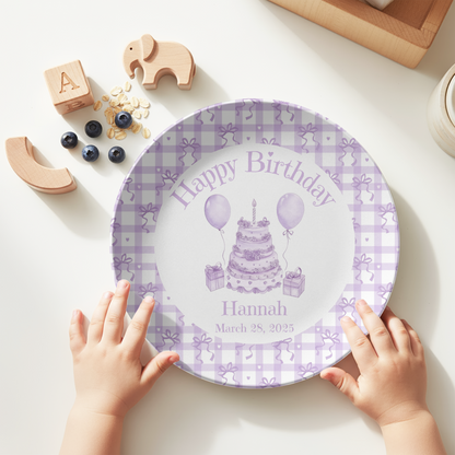 Purple Coquette Birthday Plate