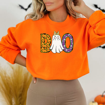 Cat Halloween Sweatshirt, Boo, Halloween Shirt, Halloween Crew Neck - Mardonyx Sweatshirt