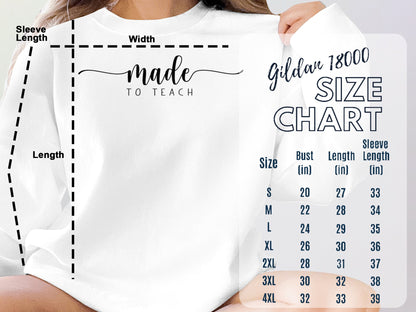 Made to Teach Elegant Script Sweatshirt, Teacher Appreciation Gift, Casual Educator Top, Unisex Crew Neck - Mardonyx Sweatshirt