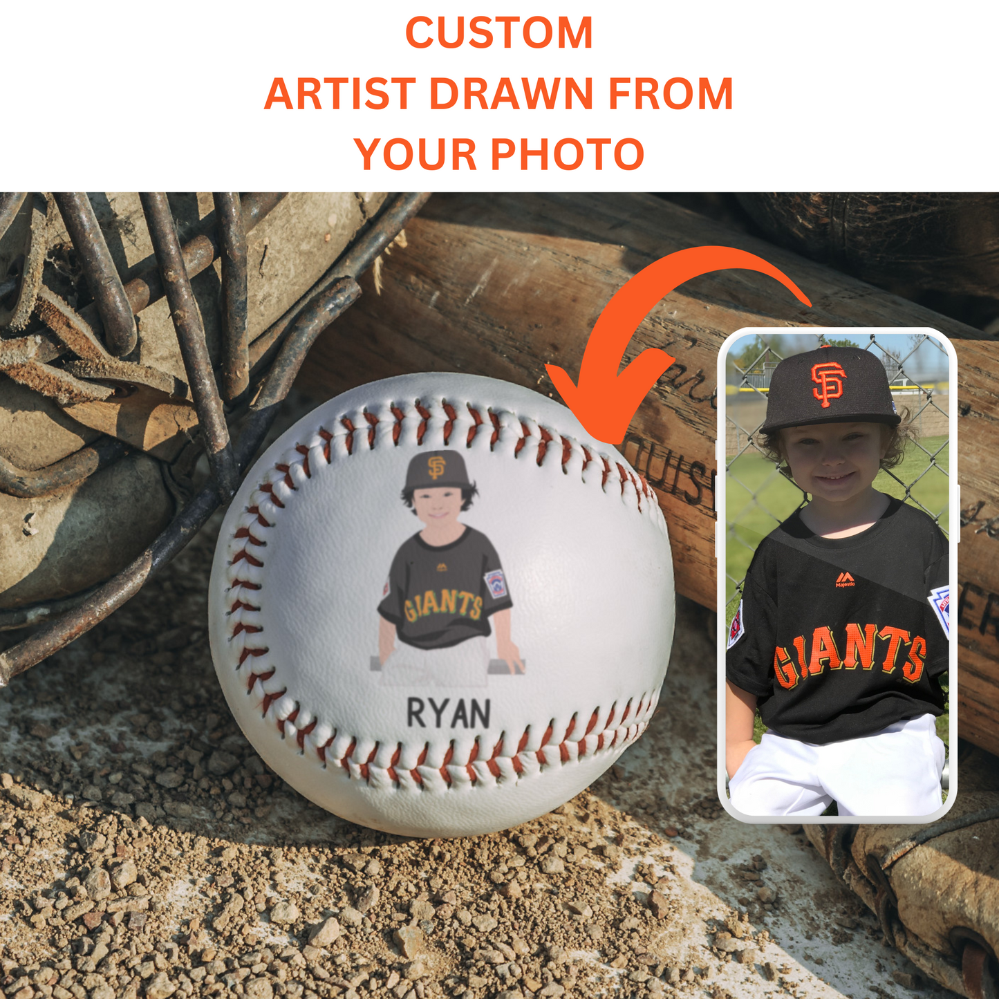 Custom Baseball with Personalized Portrait – Unique Gift for Baseball Parents - Mardonyx Sports