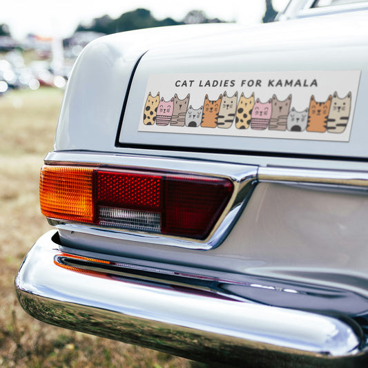 Cat Ladies for Kamala Magnetic Bumper Sticker