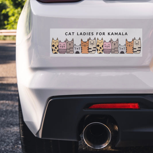 Cat Ladies for Kamala Vinyl Car Bumper Sticker