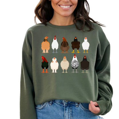 Women's Chicken Sweatshirt, Thanksgiving Sweatshirt