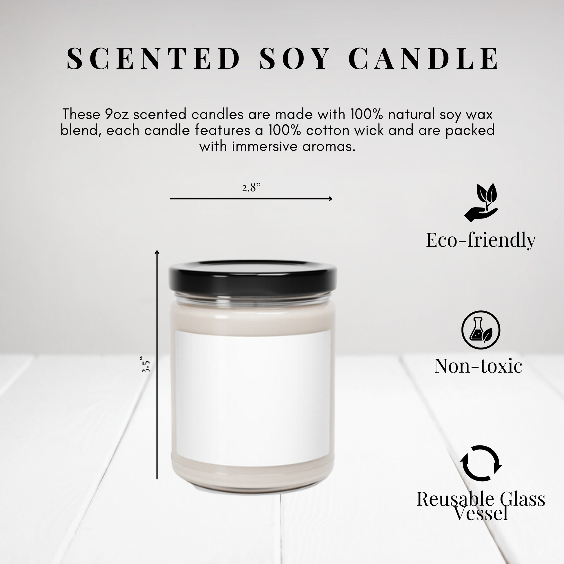 Valentine's Day Gift, Romantic Soy Candle, Glass Candle Jar, 9oz - Mardonyx Candle
