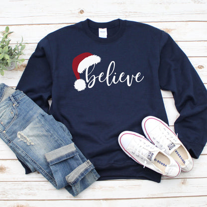 Believe Christmas Santa Hat Sweatshirt - Mardonyx Sweatshirt