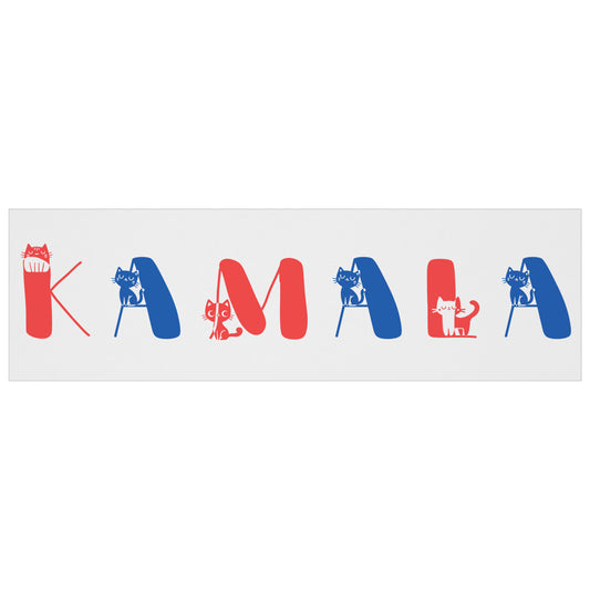 Kamala Harris Funny Cat Lettering Magnetic Bumper Sticker