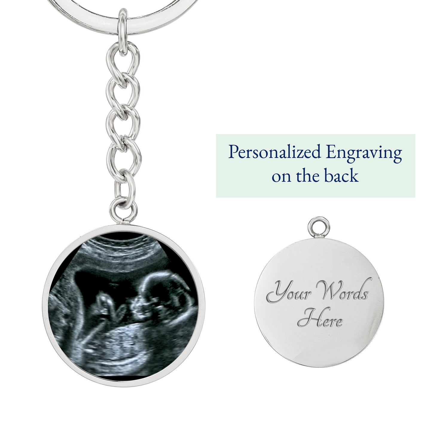 Sentimental Sonogram Photo Keychain: A Heartfelt Gift from Baby Bump to Daddy