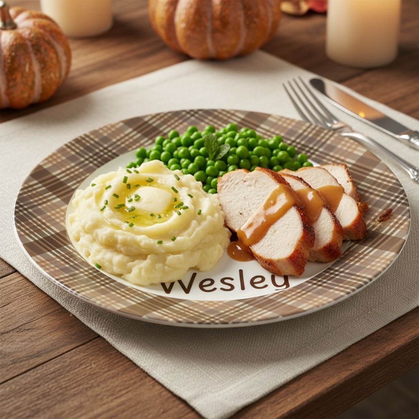 Personalized Child Thanksgiving Plate - Unbreakable, Microwave Safe