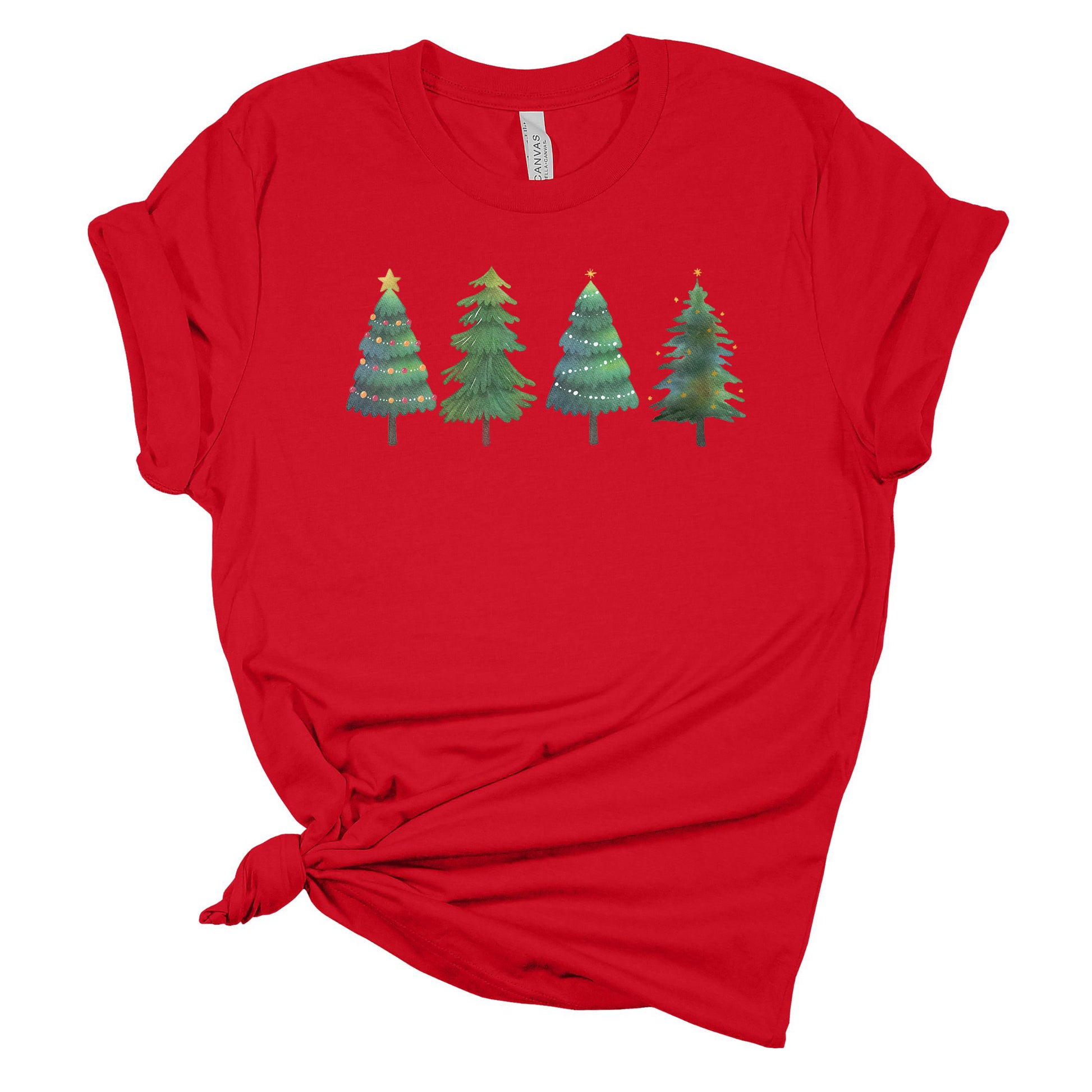 Christmas Trees Shirt, Christmas Shirts for Women, Christmas Tee, Shirts for Christmas, Holiday Tee, Cute Christmas T-Shirt, Holiday Party - Mardonyx T-Shirt Red / S