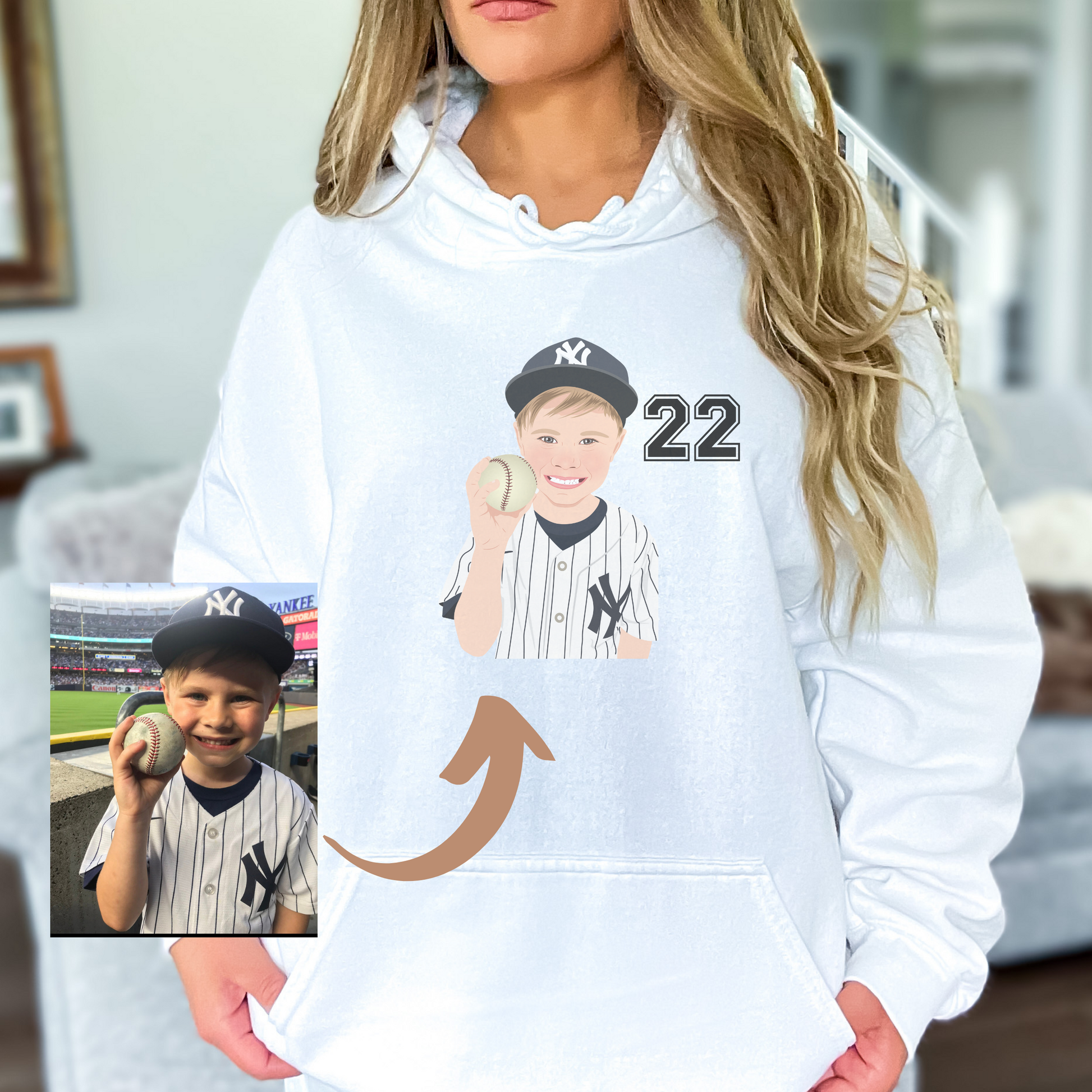 Custom Baseball Mom Hoodie Sweatshirt - Mardonyx Hoodie S / White