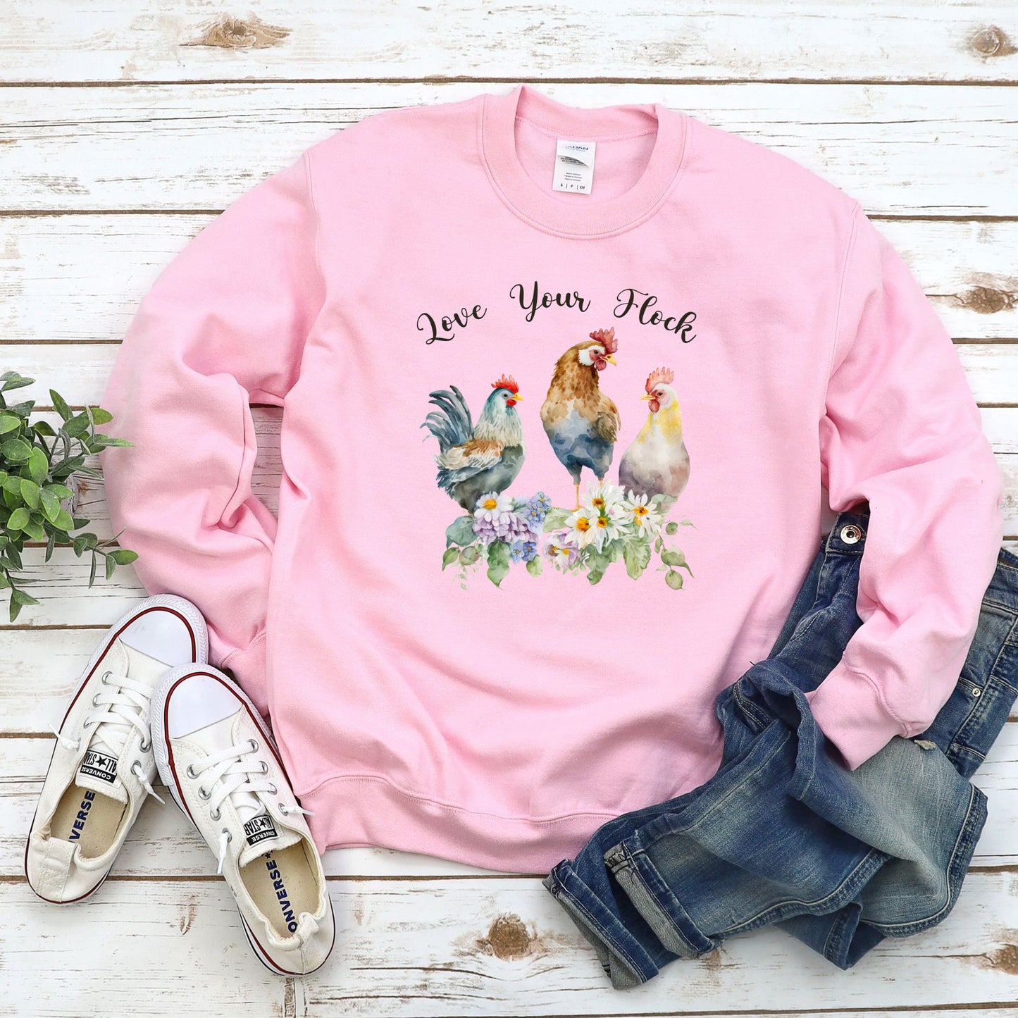 Love Your Flock Sweatshirt, Flock of Ducks Sweatshirt, Christmas Gift for Her, Womens Long Sleeve Shirt, Fall Sweatshirt, Teacher Gift - Mardonyx Sweatshirt