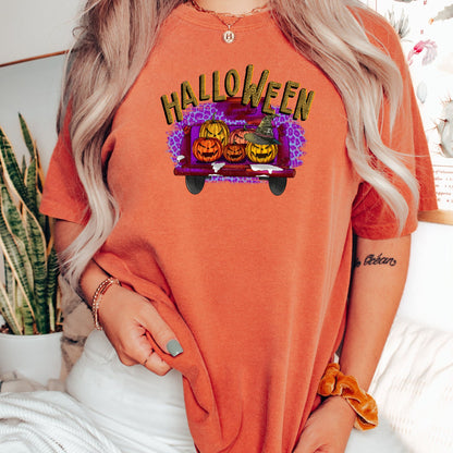 Women's Halloween Farm Fresh Truck T-Shirt, Halloween Shirt For Women