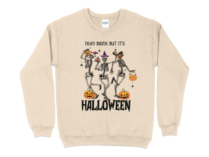 Halloween Sweatshirt, Dead Inside But It's Halloween, Halloween Crew Neck - Mardonyx Sweatshirt S / Sand
