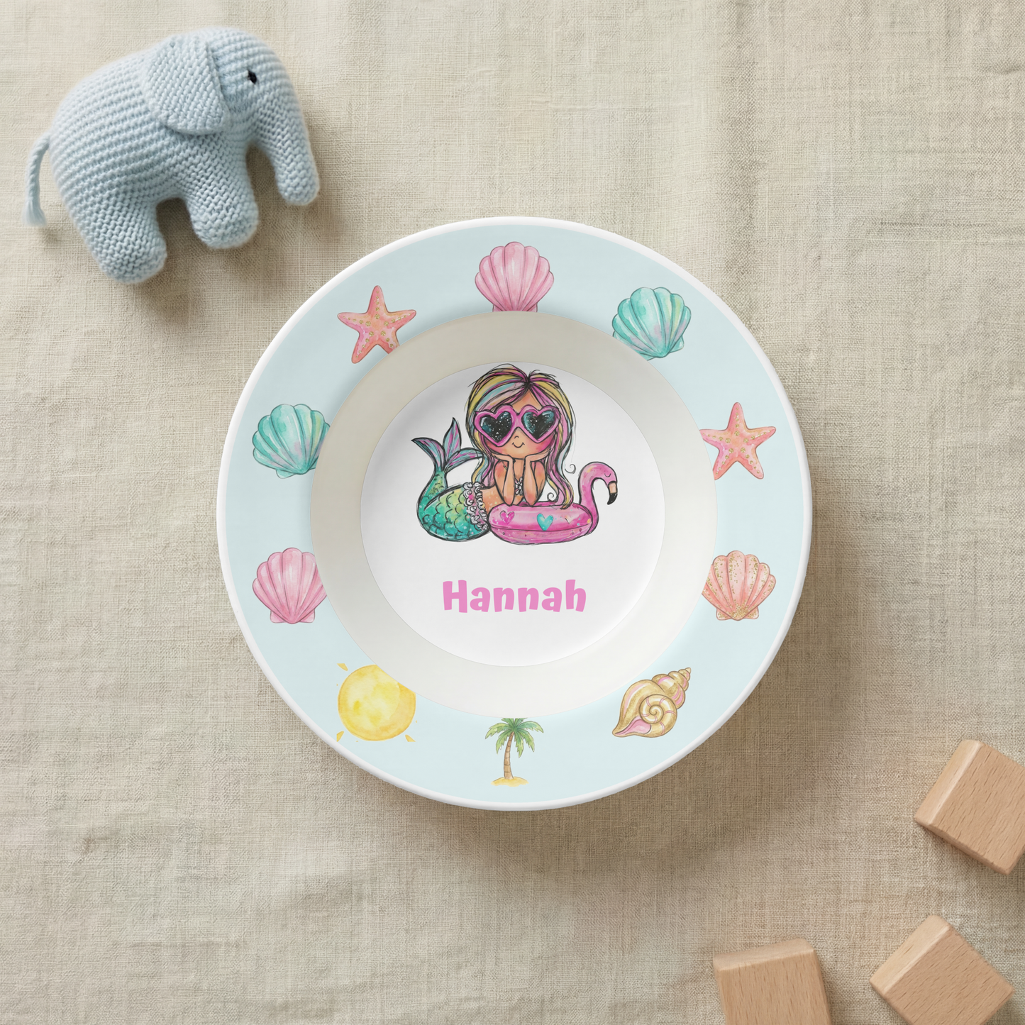 Personalized Mermaid Bech Bowl