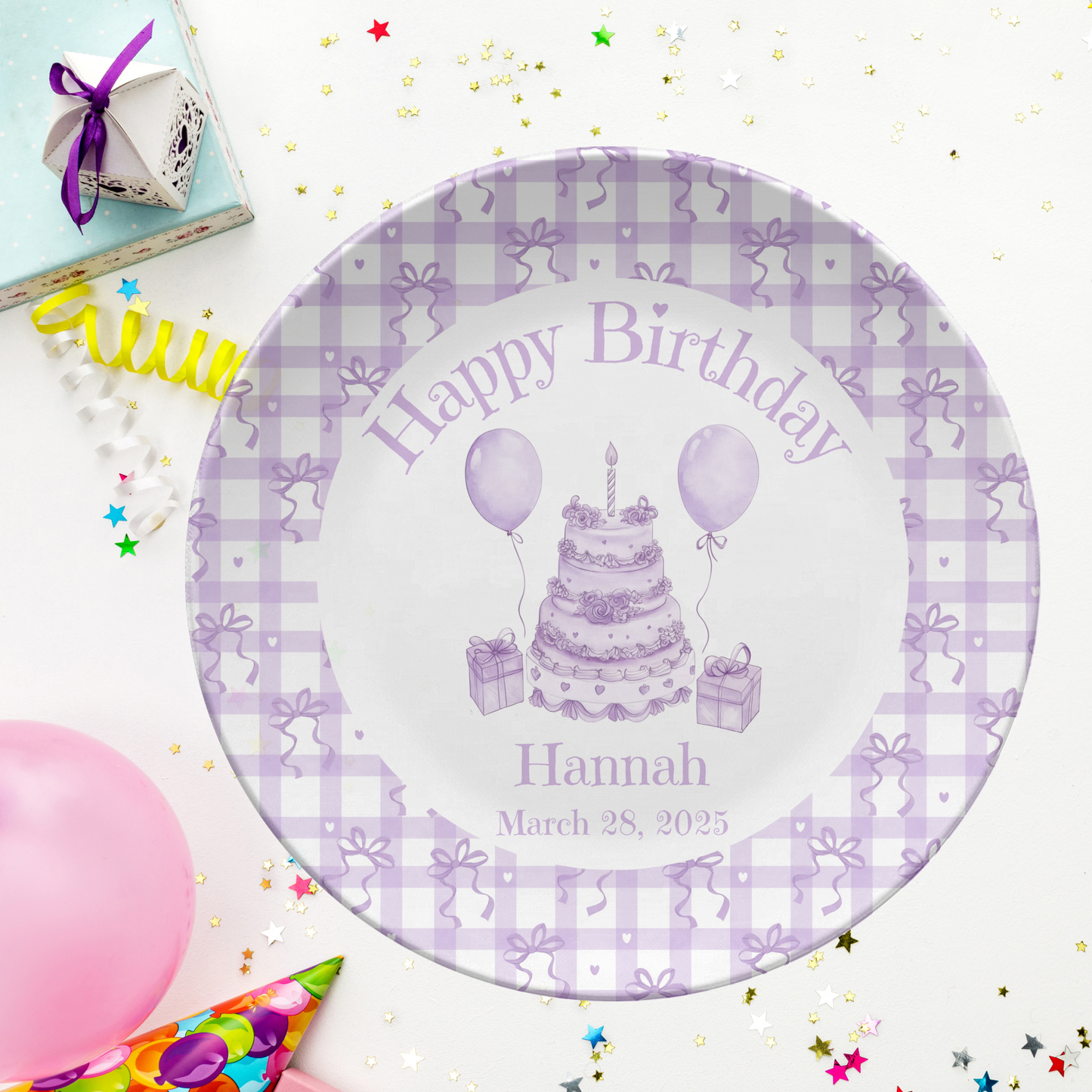 Purple Coquette Birthday Plate