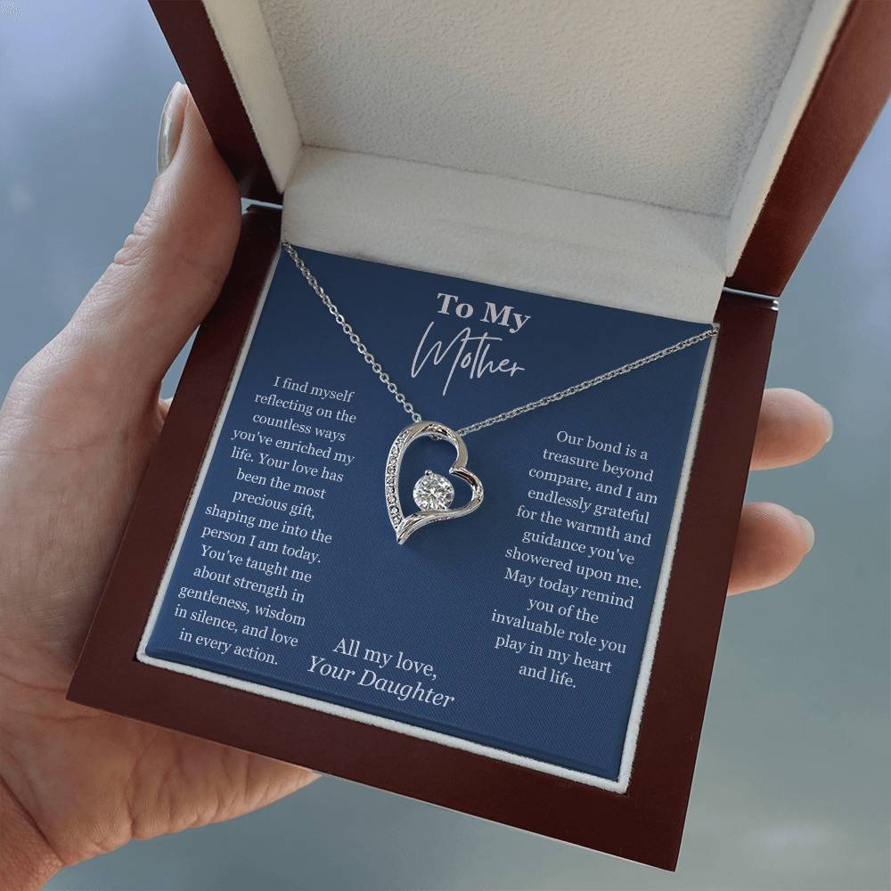 To My Mother From Daughter Heart Pendant Necklace - Mardonyx Jewelry