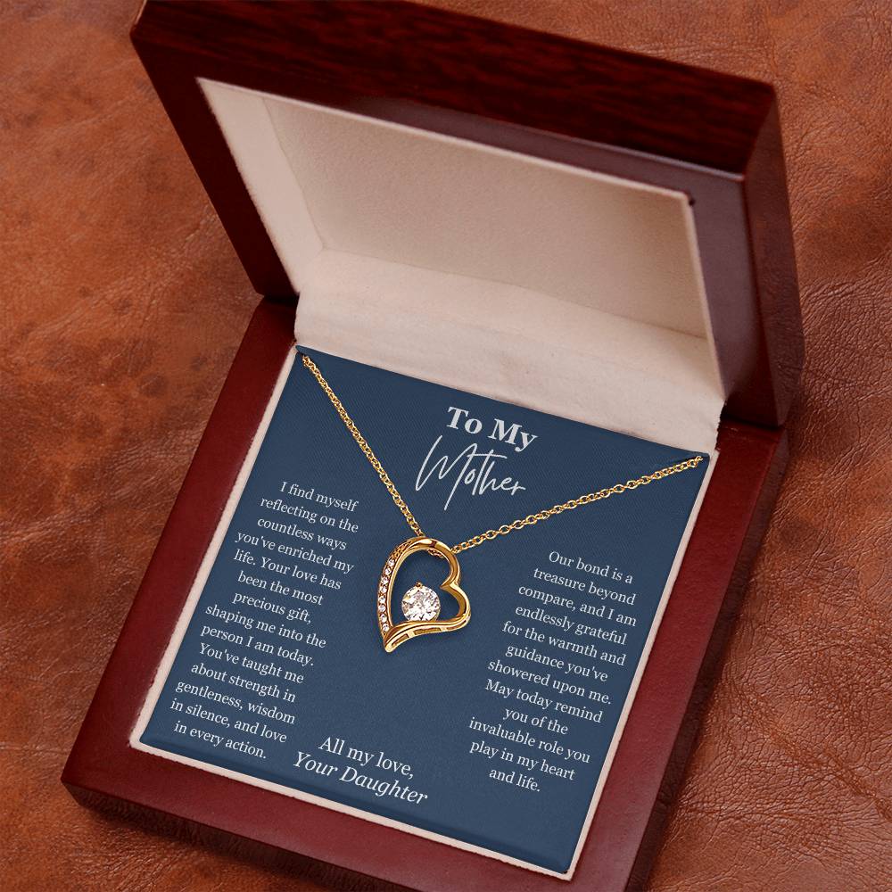 To My Mother From Daughter Heart Pendant Necklace - Mardonyx Jewelry