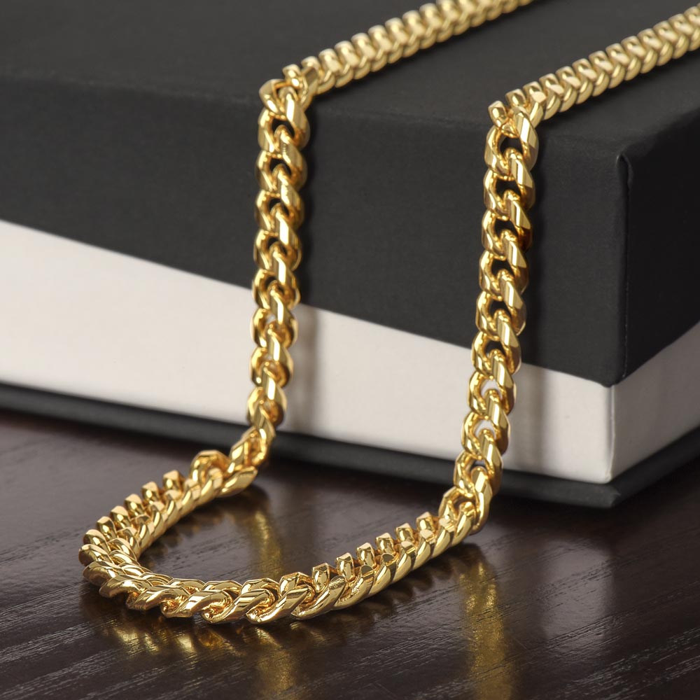 Gifts for Husband or Boyfriend – Cuban Link Chain Necklace with Message Card | Christmas, Anniversary, or Birthday Present for Him