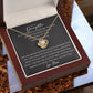 To My Daughter From Mom Pendant Necklace Love Knot Message Card Necklace