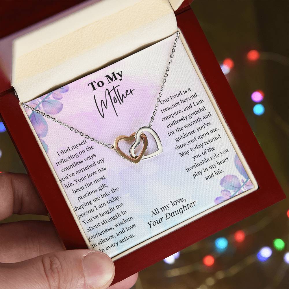 Mother Heart Necklace from Daughter Gift for Mother's Day