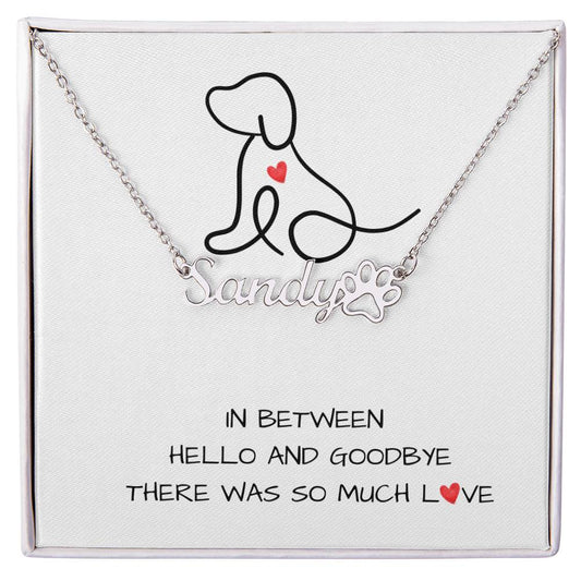 So Much Love Dog Pet Name Grief Necklace