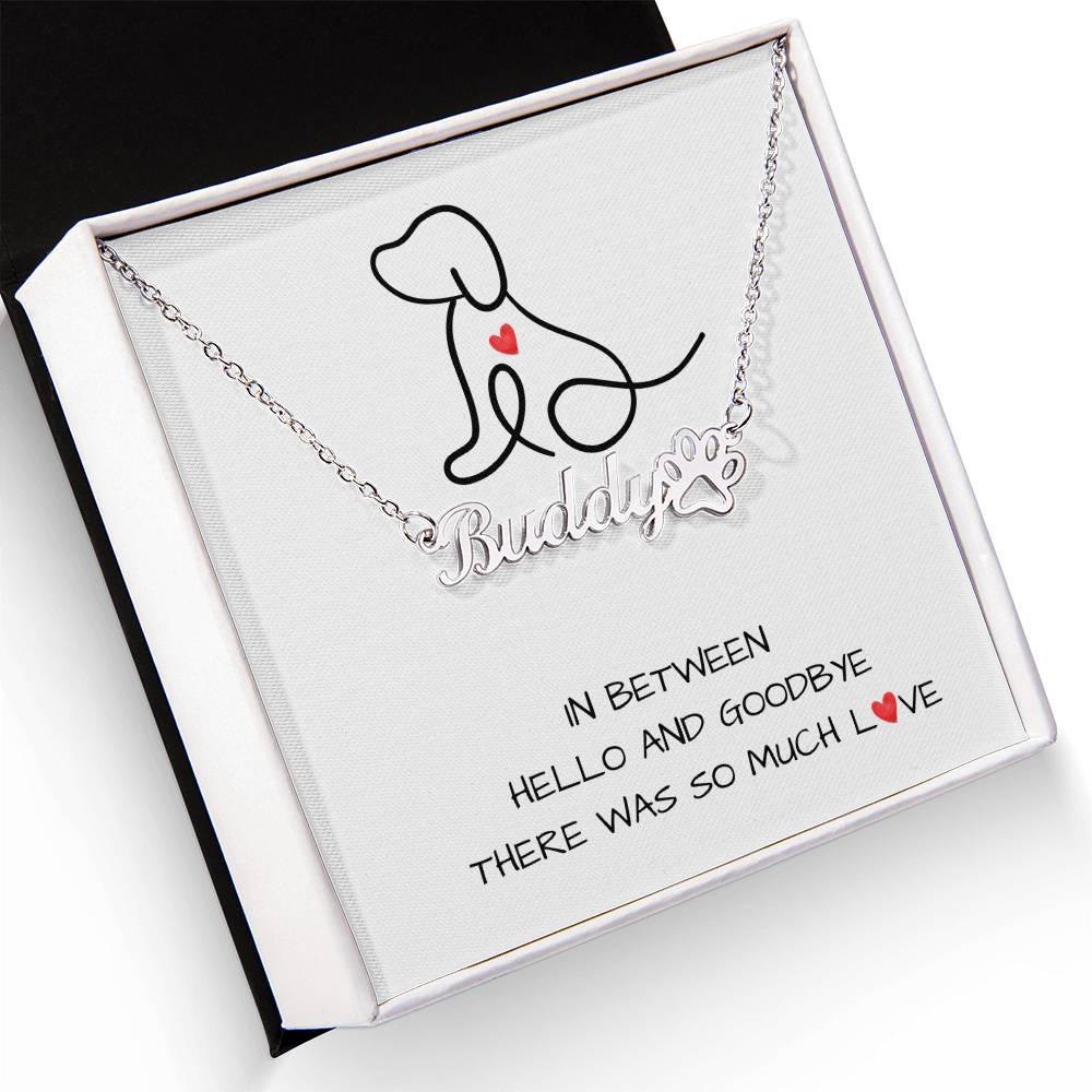 So Much Love Dog Pet Name Grief Necklace