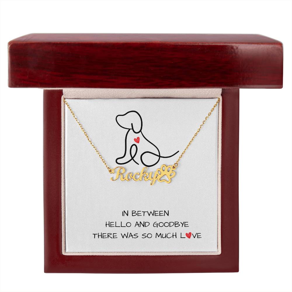 So Much Love Dog Pet Name Grief Necklace