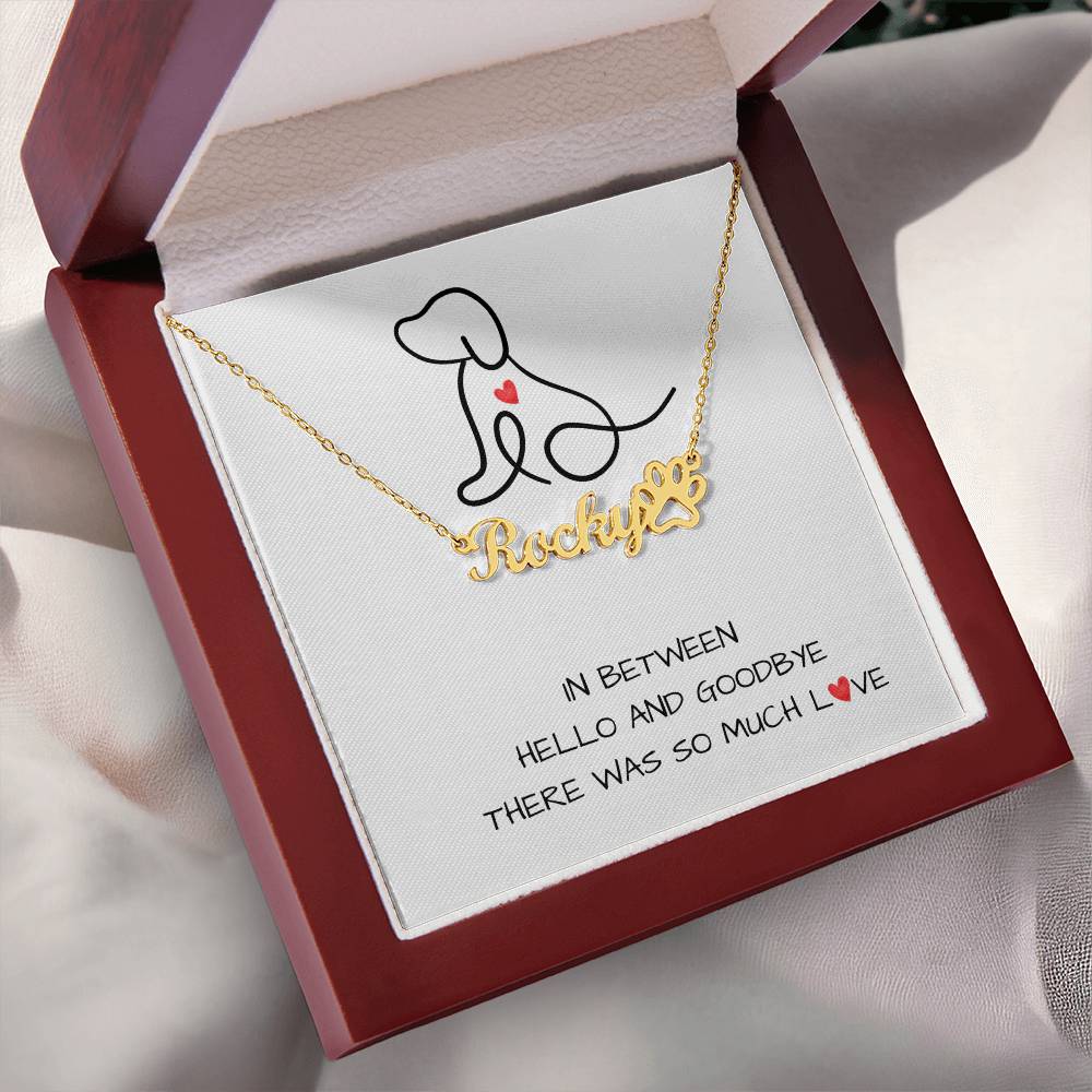 So Much Love Dog Pet Name Grief Necklace