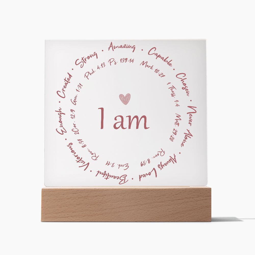 Religious Gift, Bible Verse, I am Beautiful Capable Never Alone Scripture Gift, Nursery Baby Girl Night Light