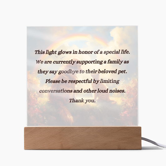 Veterinarian Euthanasia Notice Sign, Vet Office Compassionate Decor