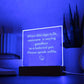 Veterinary Light Up Sigh for Euthanasia, Engraved Acrylic Sign, Compassionate Office Decor