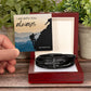 I am Always With You  Matthew 28:20 Men's Cross Bracelet - Vegan Leather Stainless Steel