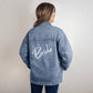 Women's Bride Denim Jacket Mrs Bride Bachelorette Jacket Hen Party Gift