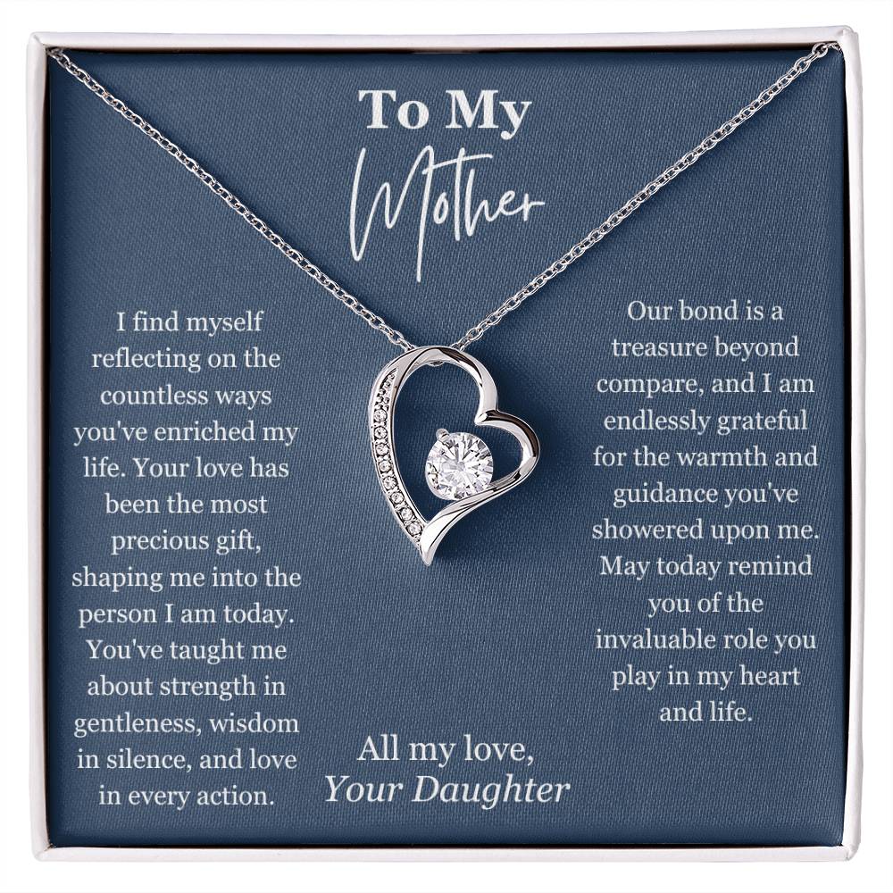 To My Mother From Daughter Heart Pendant Necklace - Mardonyx Jewelry