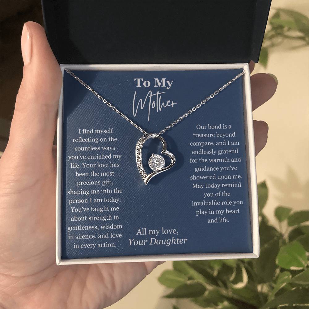 To My Mother From Daughter Heart Pendant Necklace - Mardonyx Jewelry