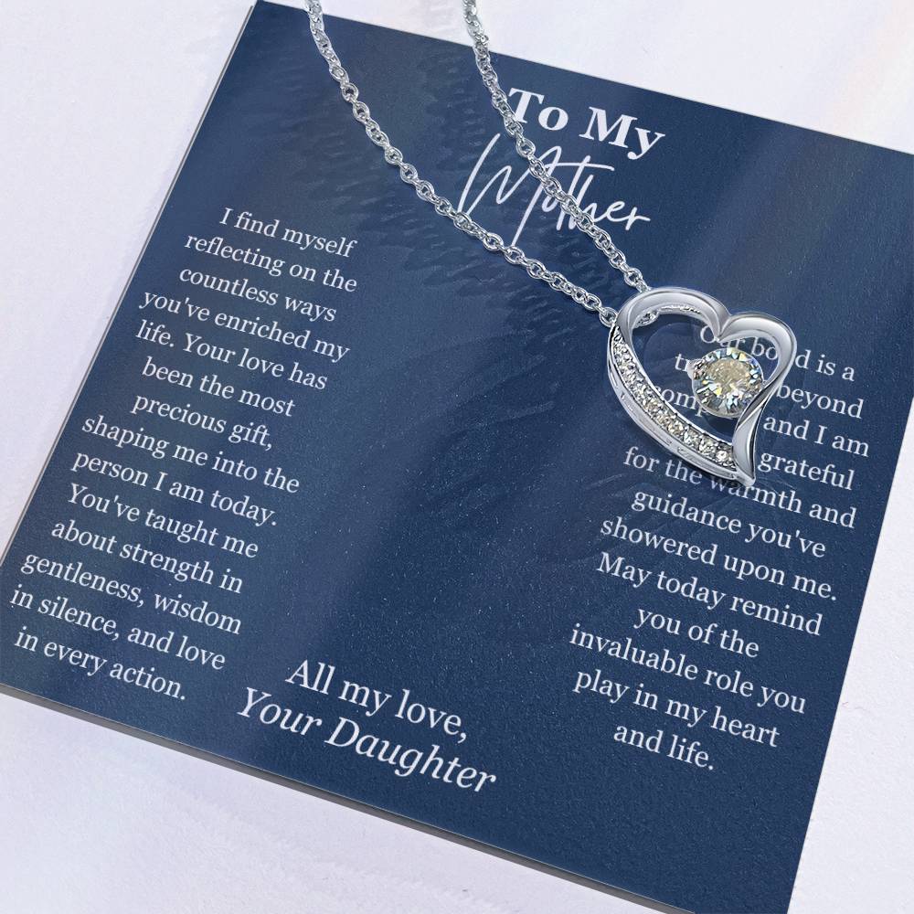 To My Mother From Daughter Heart Pendant Necklace - Mardonyx Jewelry