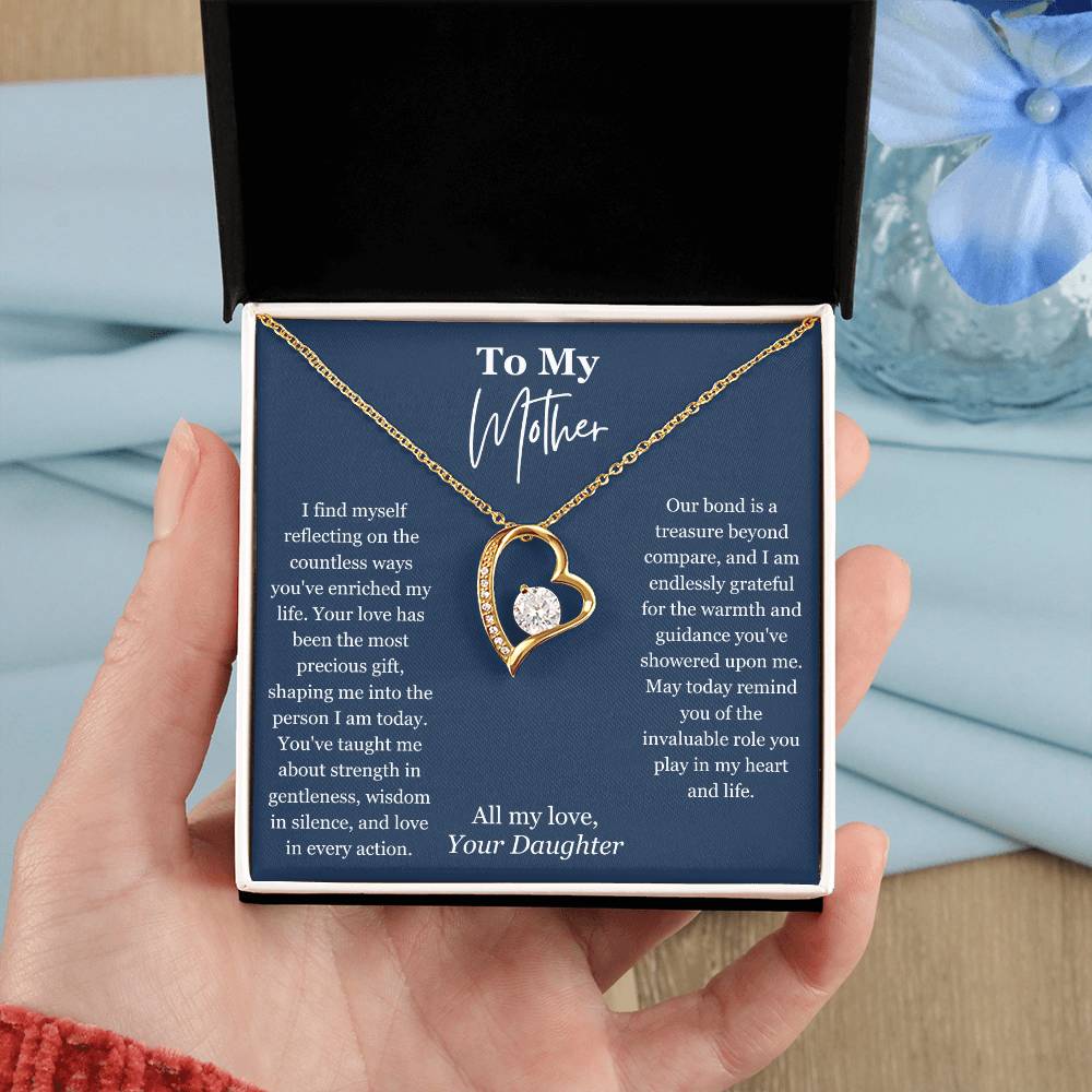 To My Mother From Daughter Heart Pendant Necklace - Mardonyx Jewelry