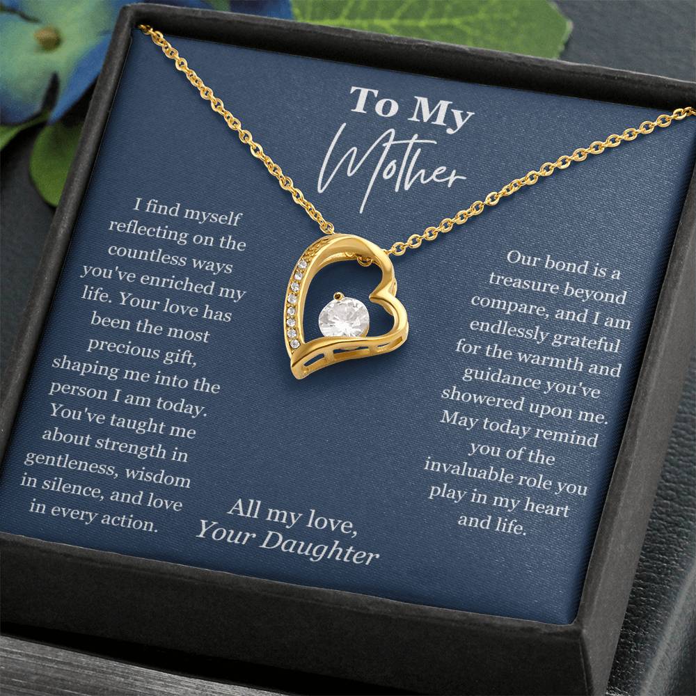 To My Mother From Daughter Heart Pendant Necklace - Mardonyx Jewelry