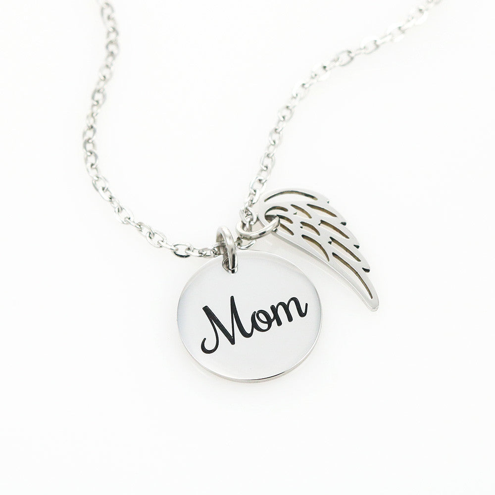 Memorial Necklace – Mom Memorial Gifts - So Sorry for Your Loss - Angel Wing Necklace for Bereavement, Sympathy, Condolences - Jewelry Gift for Grief After Death