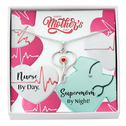 Happy Mother's Day Nurse Mom Stethoscope Necklace