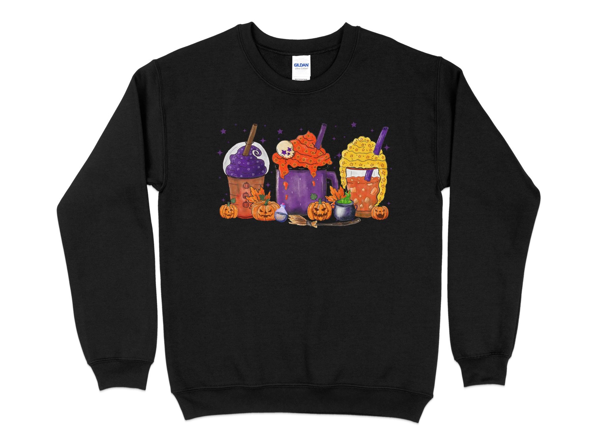 Halloween Coffee Pumpkin Spice Sweatshirt, Halloween Crew Neck - Mardonyx Sweatshirt S / Black