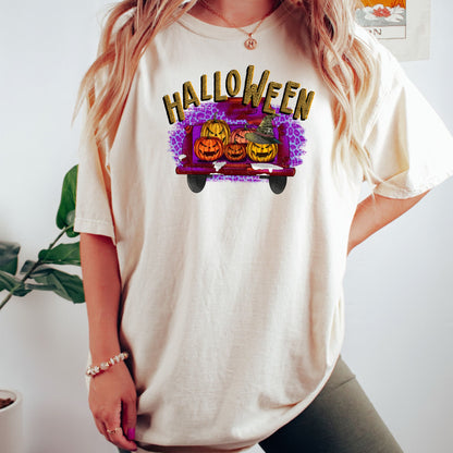 Women's Halloween Farm Fresh Truck T-Shirt, Halloween Shirt For Women