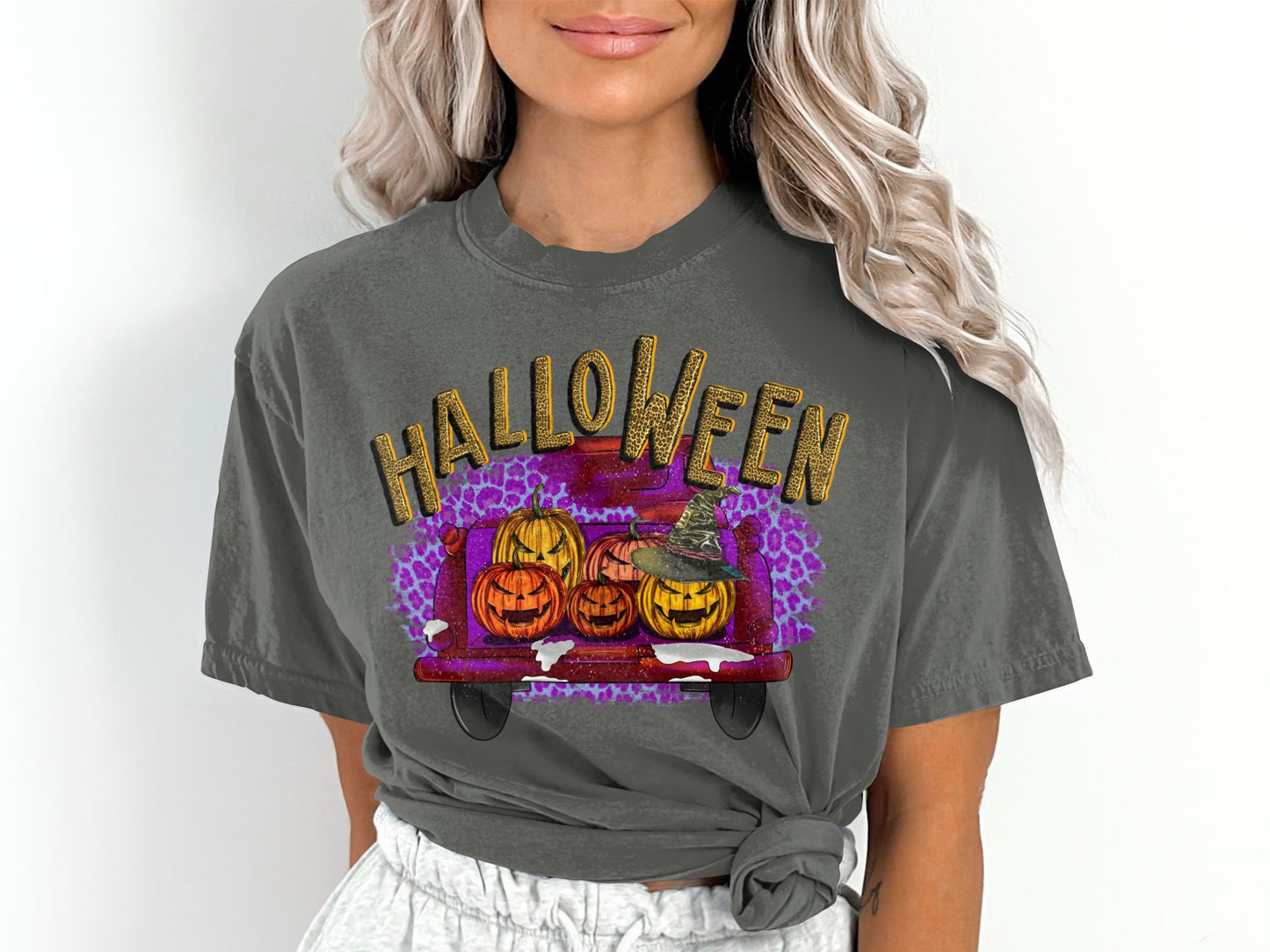 Women's Halloween Farm Fresh Truck T-Shirt, Halloween Shirt For Women