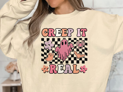 Creep It Real, Halloween Sweatshirt, Ghost Shirt, Funny Halloween Shirt, Fall Sweatshirt - Mardonyx Sweatshirt