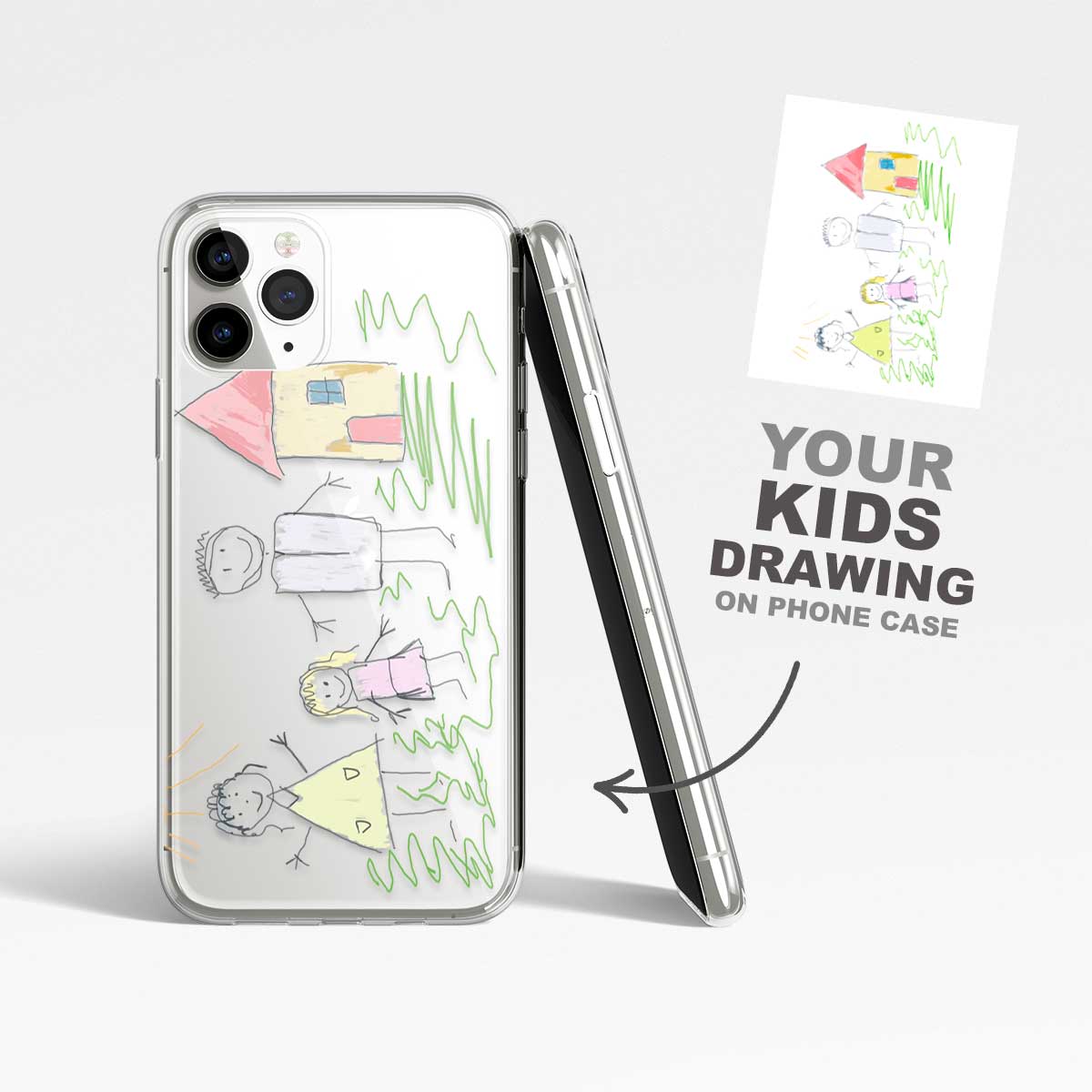 Masterpiece Memories: Personalized Clear Phone Case Featuring Your Child's Artwork - Mardonyx Clear Phone Cases