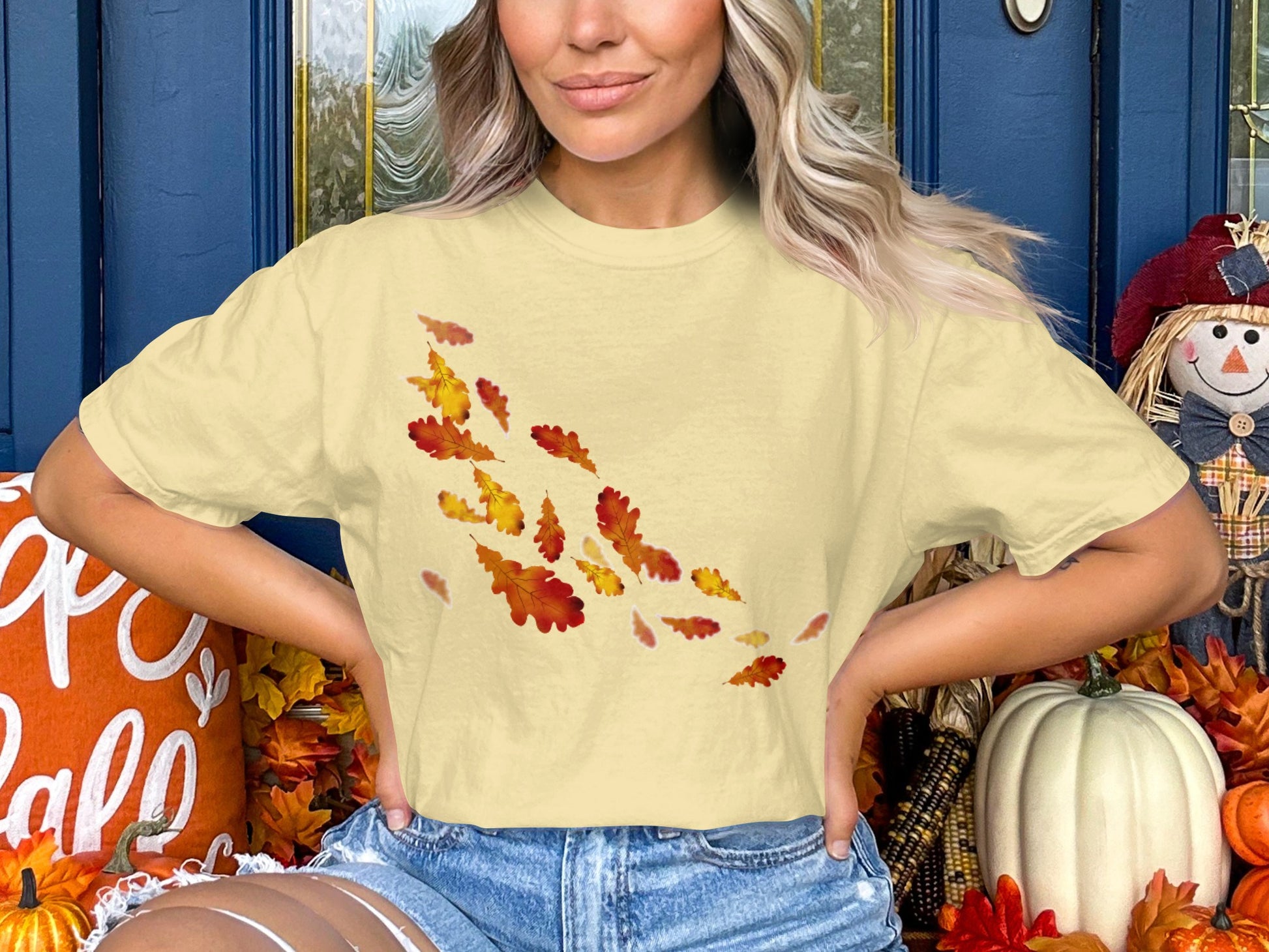 Autumn Leaves Falling T-Shirt Perfect for Fall Season