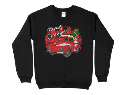 Buffalo Plaid Merry Christmas Red Truck Shirt, Christmas Sweatshirt, Holiday Shirt, Christmas Gifts for Women, Holiday Sweater, Xmas - Mardonyx Sweatshirt S / Black