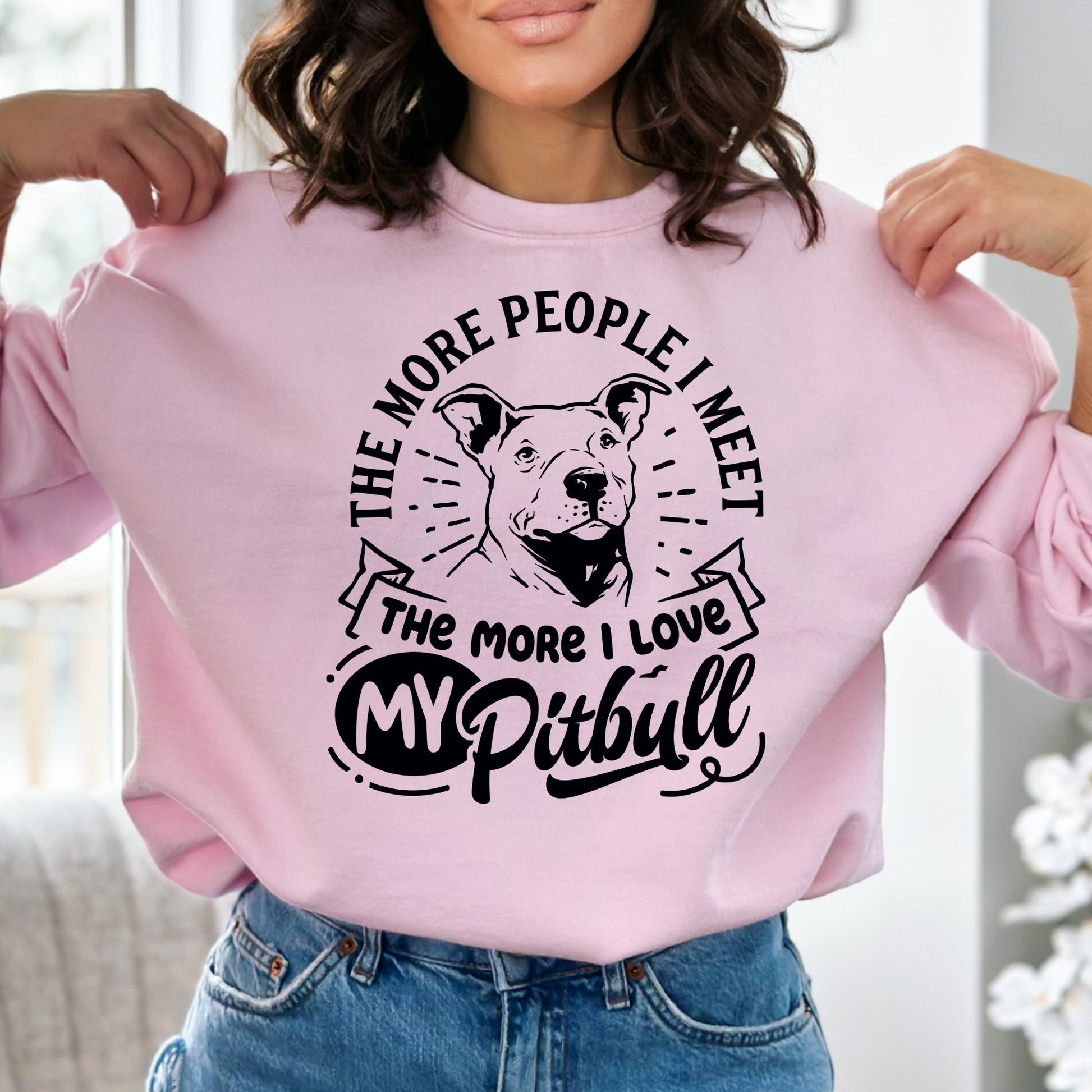 Funny Pitbull Lover Sweatshirt - Mardonyx Sweatshirt S / Light Pink