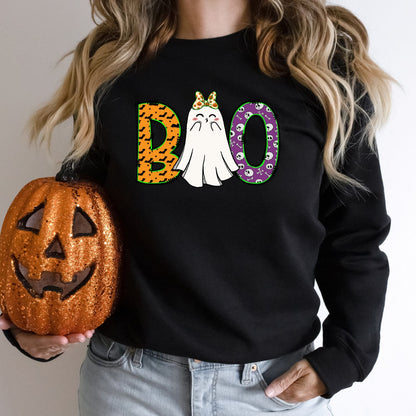 Cat Halloween Sweatshirt, Boo, Halloween Shirt, Halloween Crew Neck - Mardonyx Sweatshirt